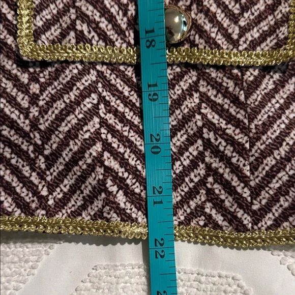 Chic Women's Herringbone Blazer - Brown - Picture 9 of 9